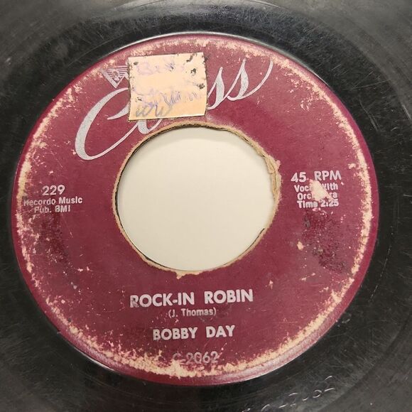 Bobby Day Rockin Robin Over and Over 45 RPM Vinyl Record Vintage - Picture 4 of 4